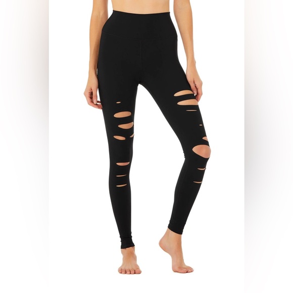 ALO Yoga Pants - Alo- High-Waist Ripped Warrior Legging